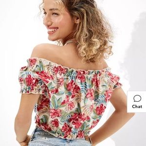 2/$20 AE Off-the shoulder puff sleeved top,Size S